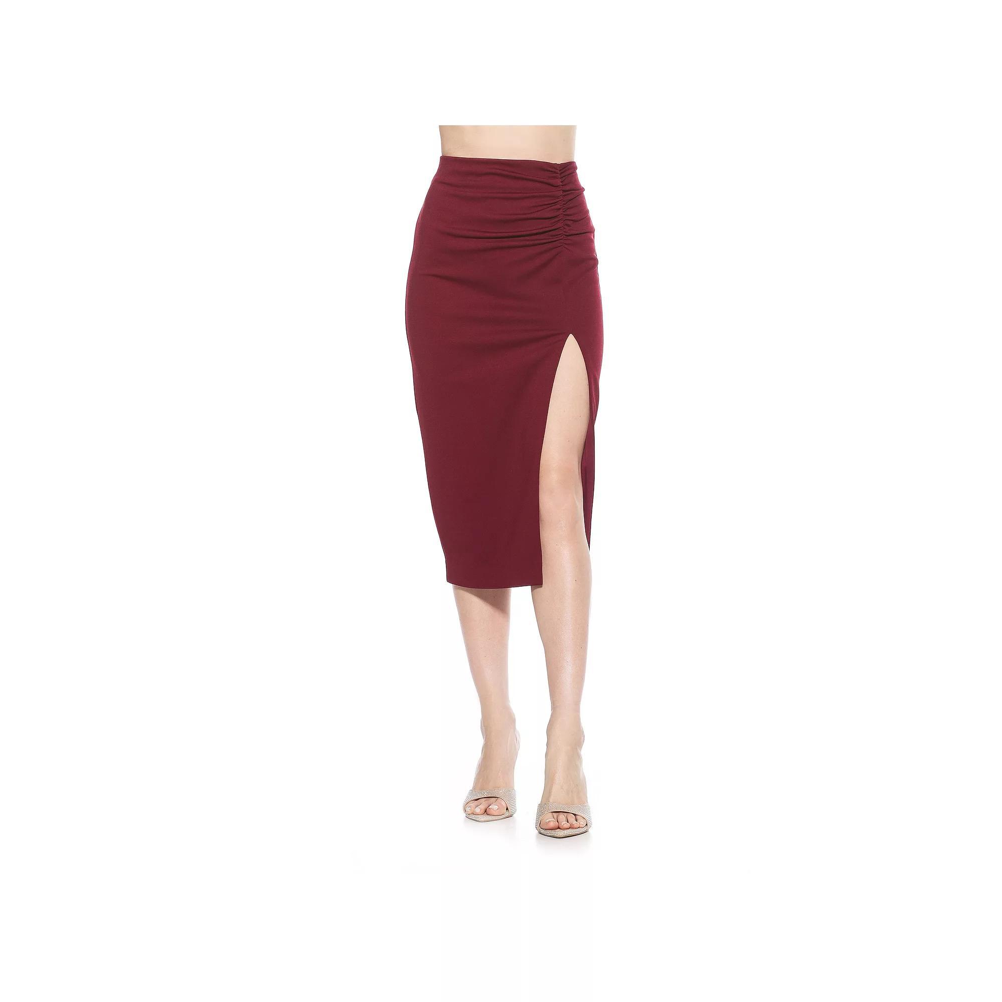 Women's ALEXIA ADMOR Zayla Ruched Pencil Skirt, Size: Small, Blue Product Image