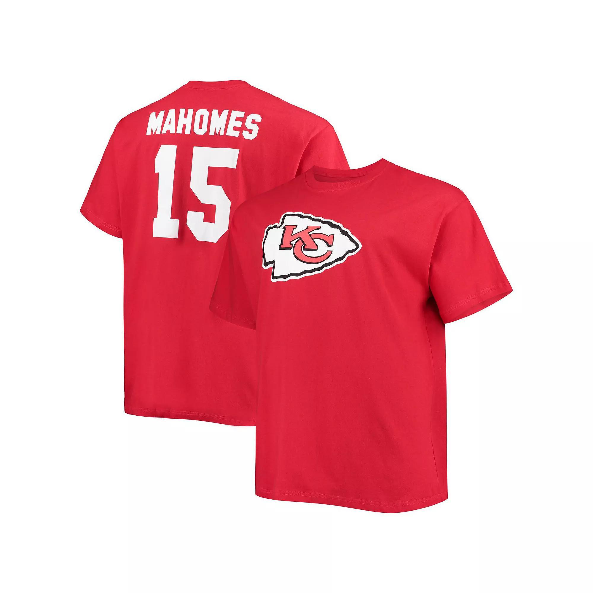 Men's Fanatics Branded Patrick Mahomes Red Kansas City Chiefs Big & Tall Player Name & Number T-Shirt, Size: XLT Product Image