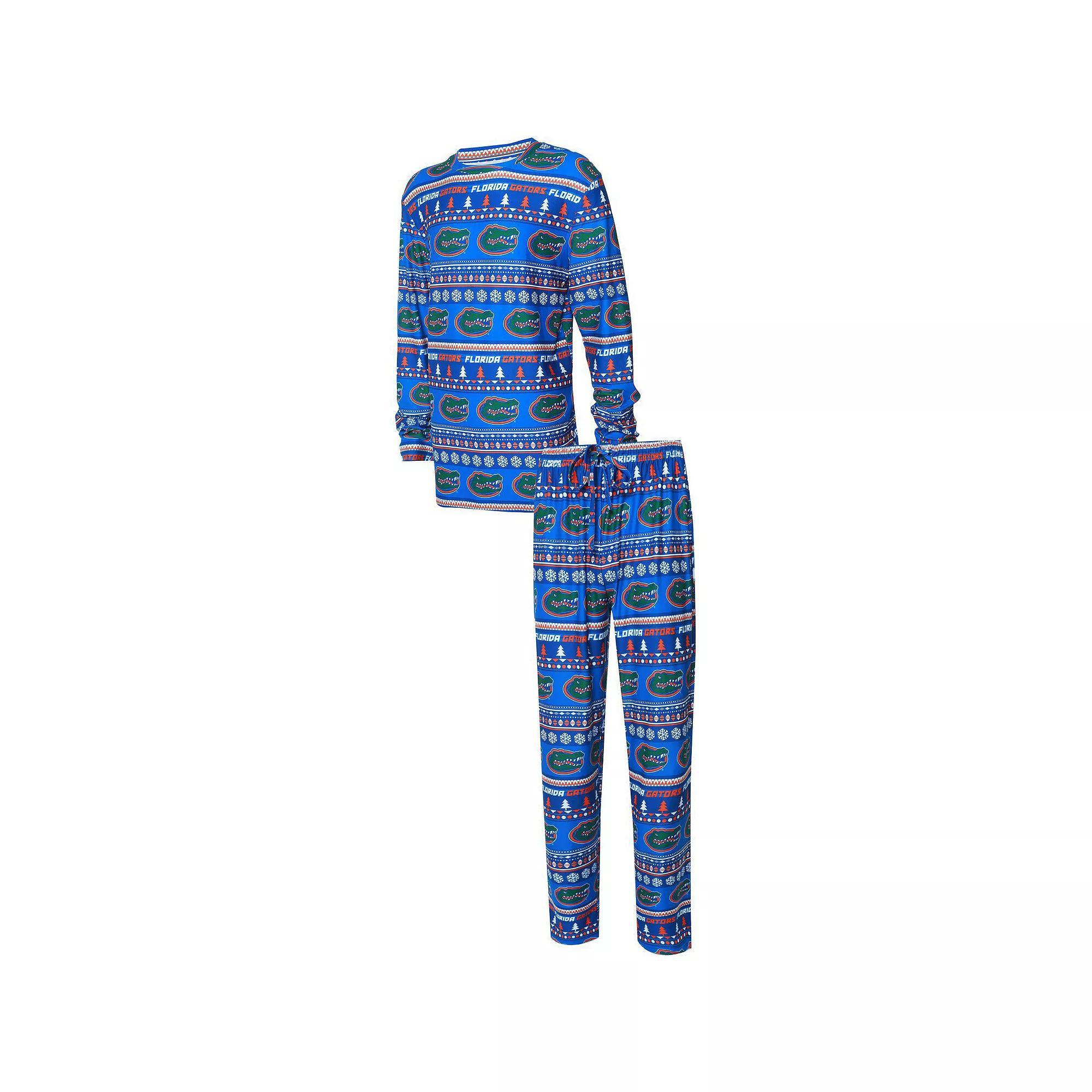 Men's Concepts Sport Royal Florida Gators Ugly Sweater Knit Long Sleeve Top and Pant Set, Size: Large, Blue Product Image