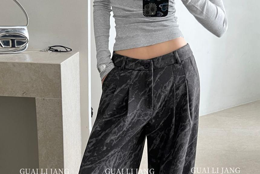 Mid Waist Tie Dye Wide Leg Pants Product Image