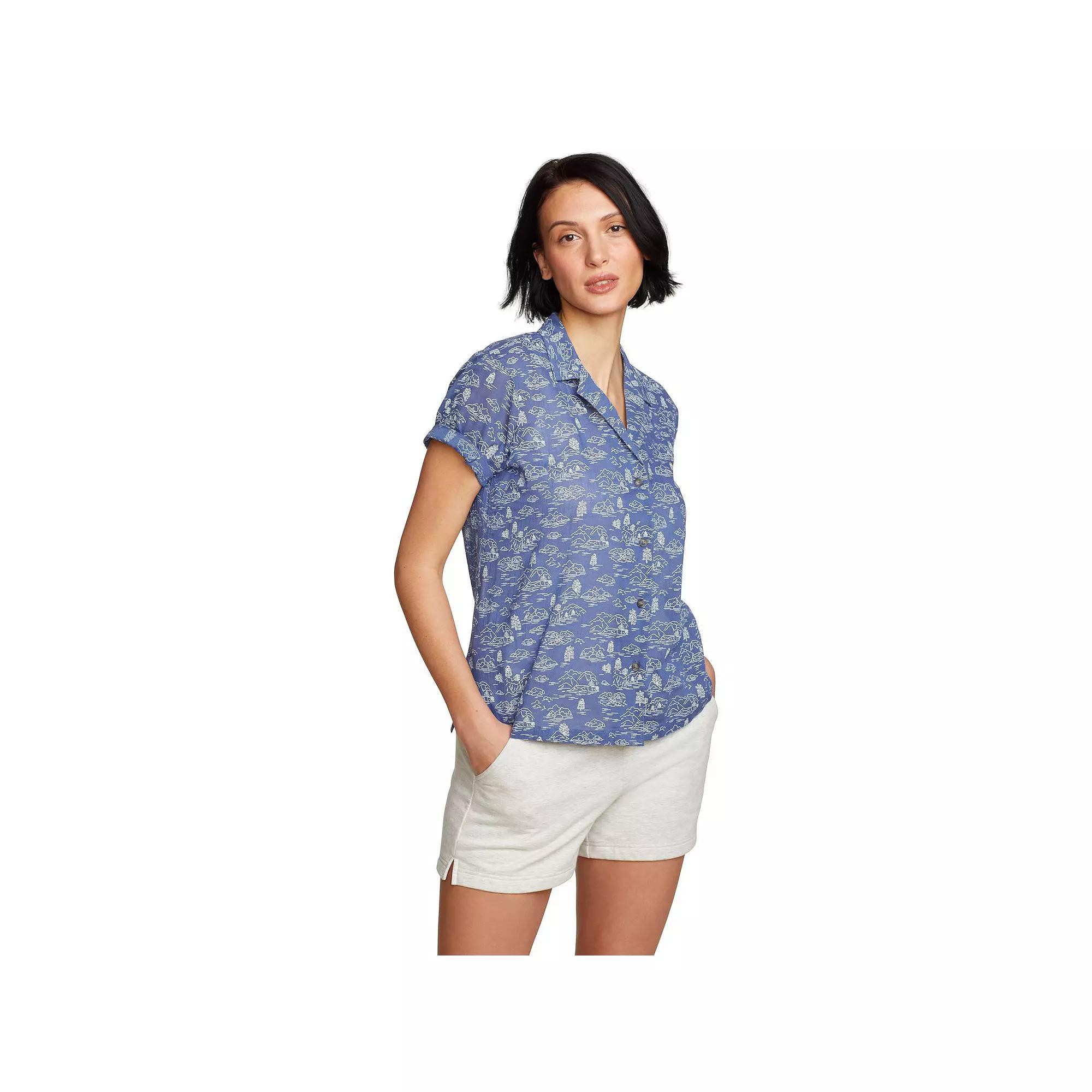 Womens Eddie Bauer Packable Camp Shirt White Product Image