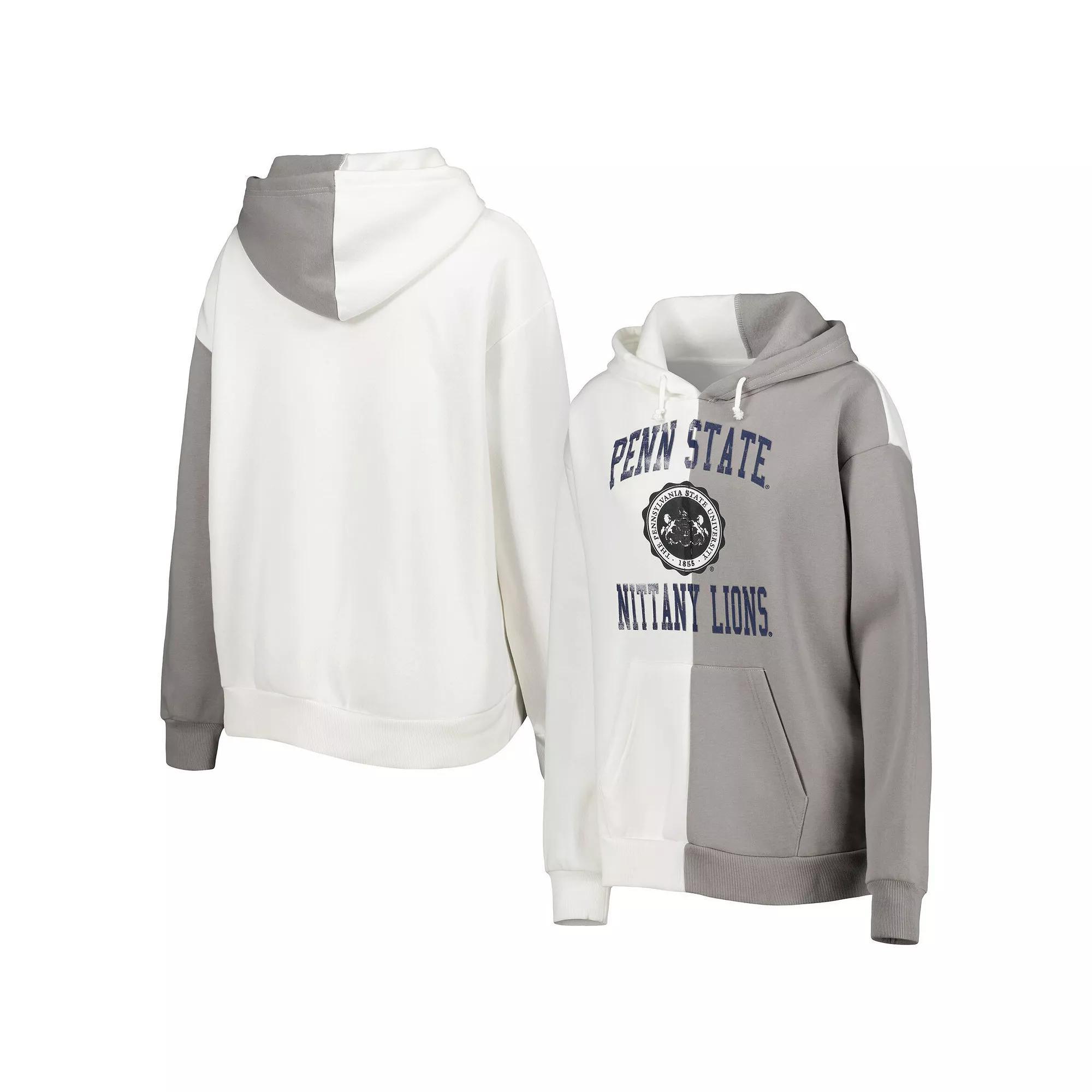 Women's Gameday Couture Gray/White Penn State Nittany Lions Split Pullover Hoodie, Size: Small Product Image