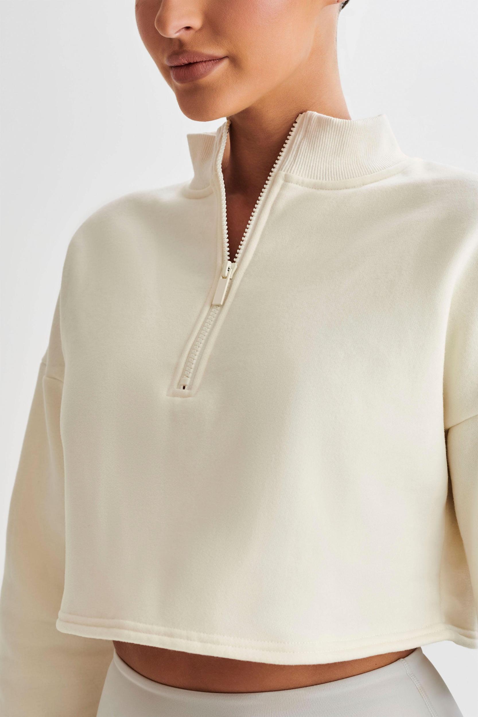 Dempsey Zip Flared Jumper - Bone Product Image