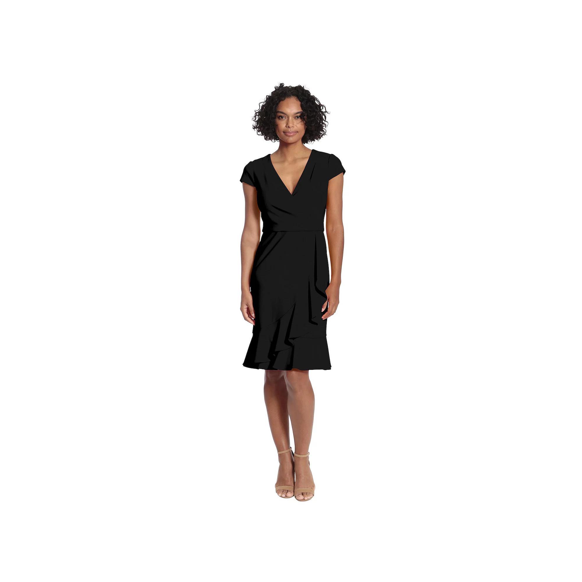 Women's London Times Cascade Ruffle Faux-Wrap Dress, Size: 16, Red Product Image