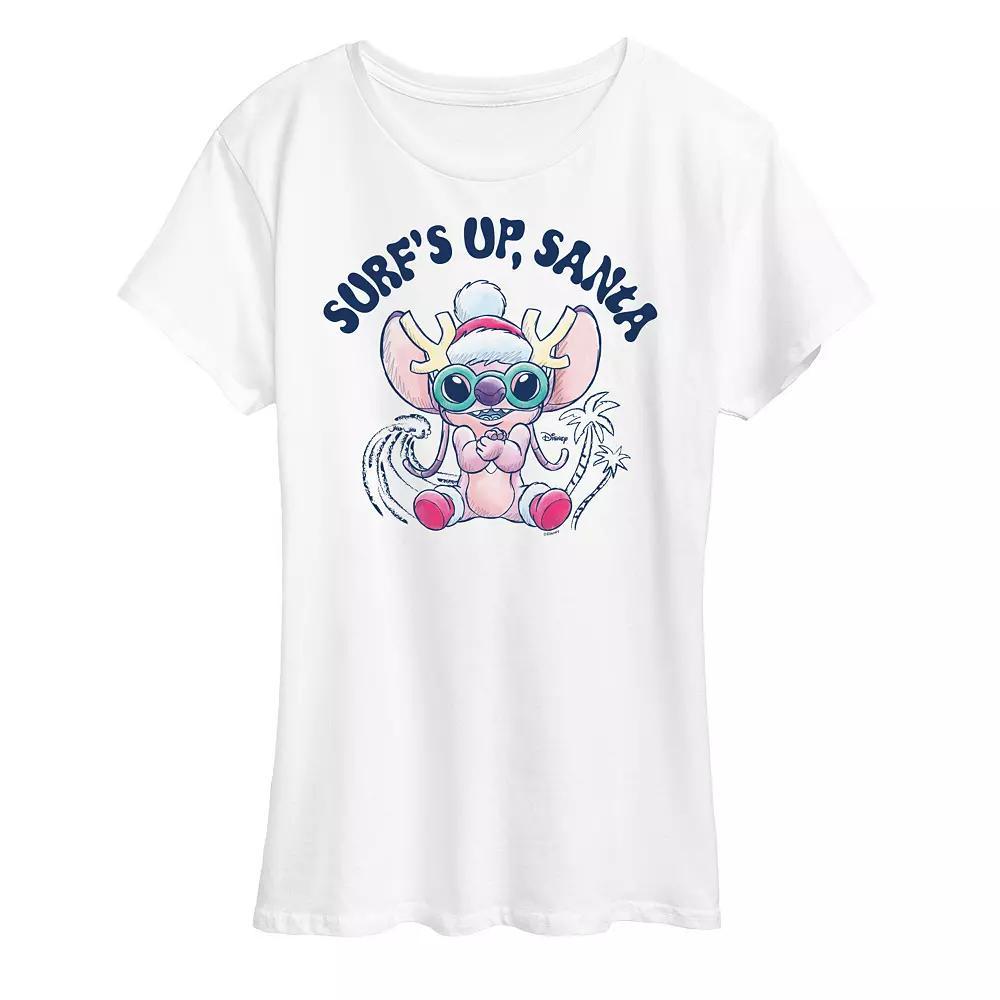 Disneys Lilo and Stitch Womens Surfs Up Santa Graphic Tee Product Image