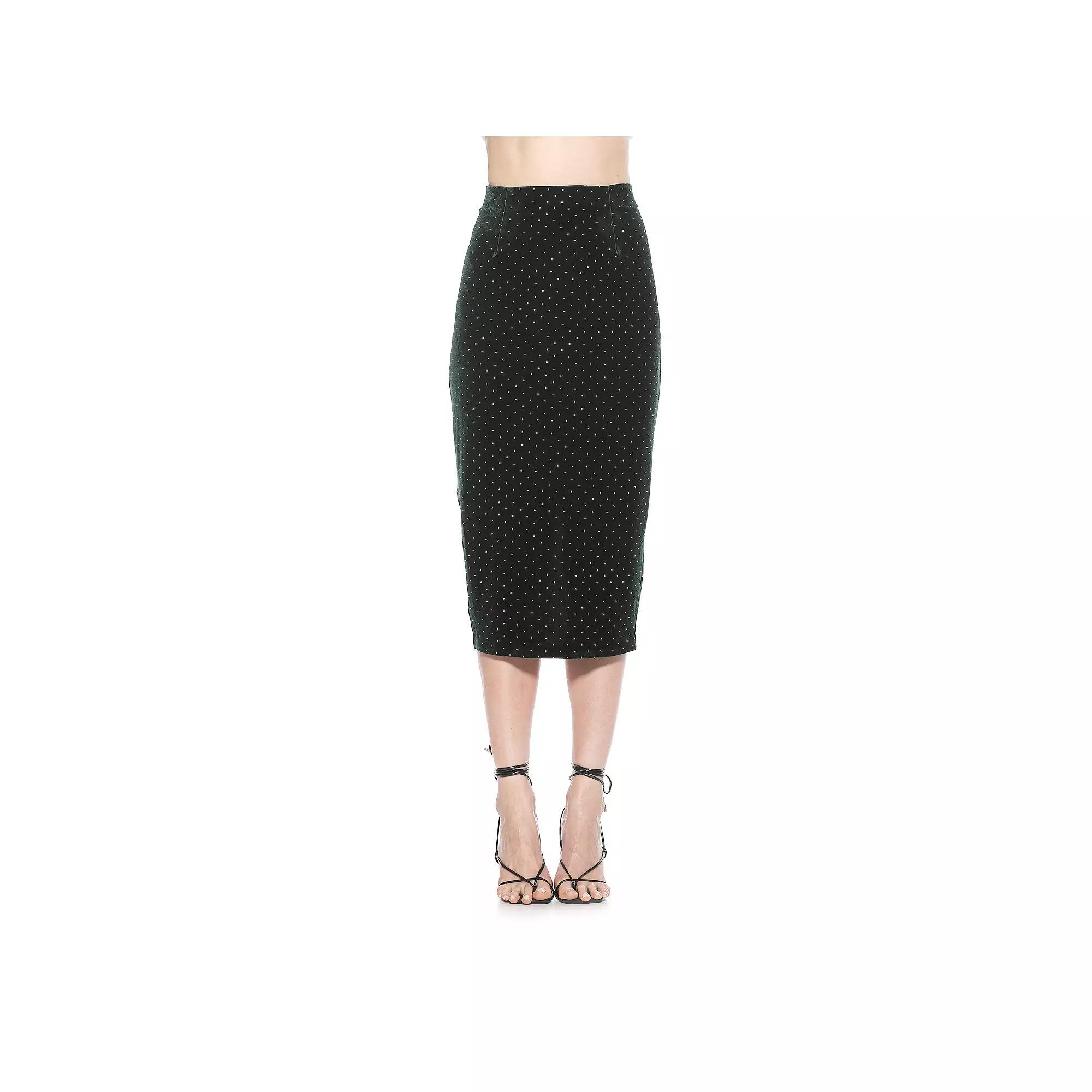 Women's Alexia Admor Jayden Fitted Midi Skirt, Size: 8, Green Product Image