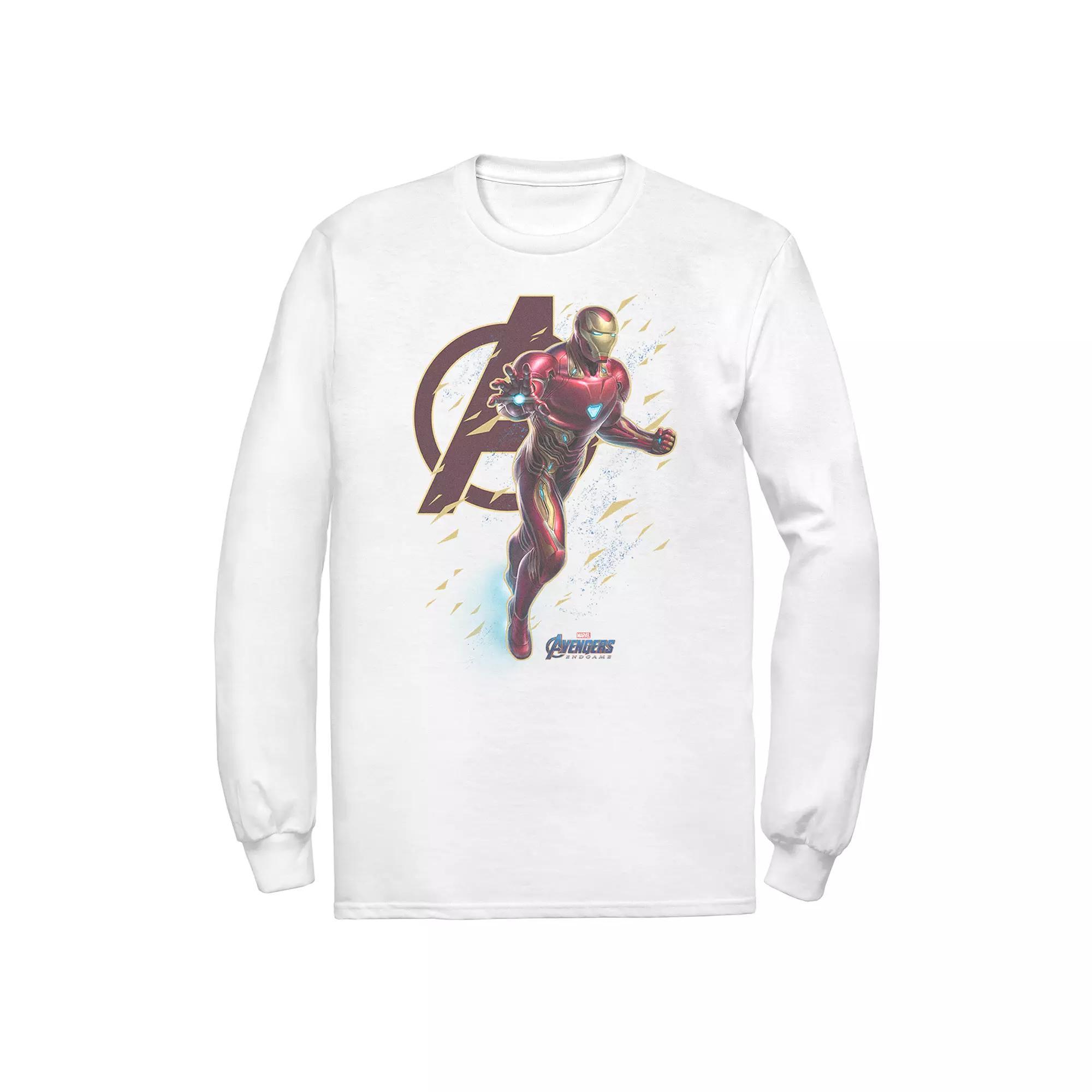 Men's Marvel Avengers Endgame Iron-Man Long Sleeve Tee, Size: 3XL, White Product Image