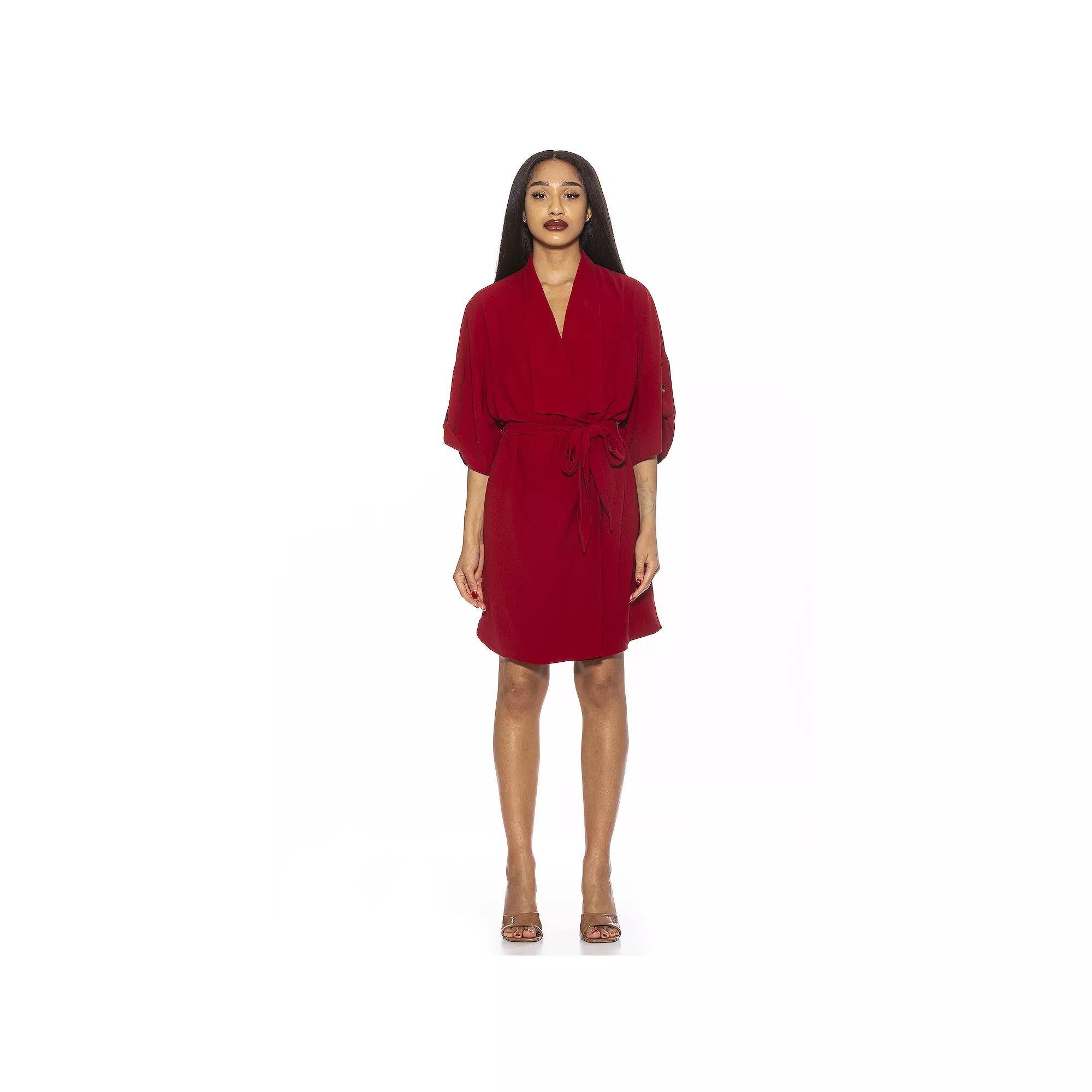 Womens ALEXIA ADMOR Tie-Front Wrap Mini Dress Product Image