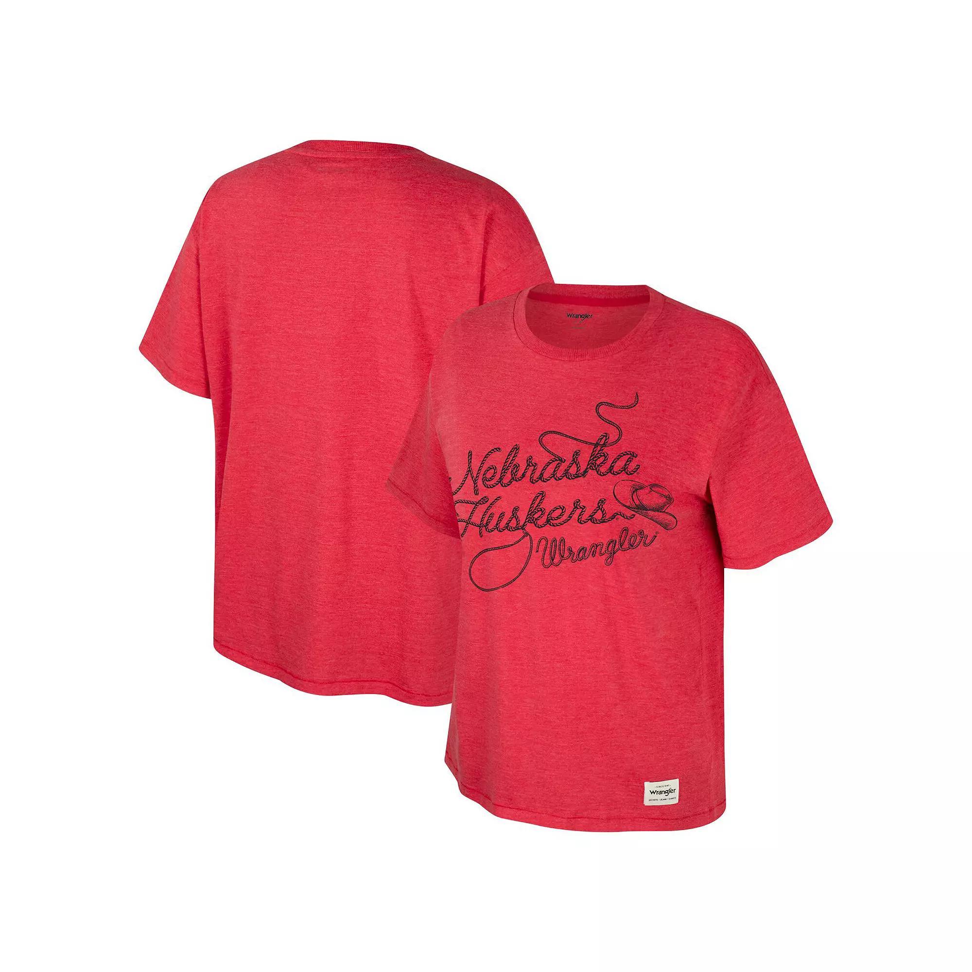 Women's Colosseum x Wrangler Scarlet Nebraska Huskers Lasso Oversized T-Shirt, Size: Small, Red Product Image