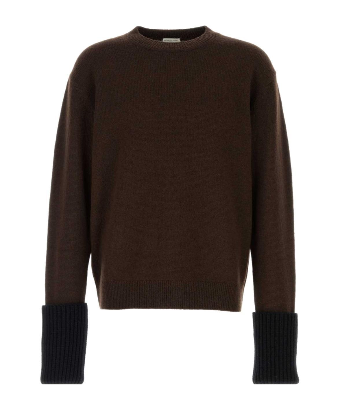 DRIES VAN NOTEN Crewneck Knitted Jumper In Brown Product Image
