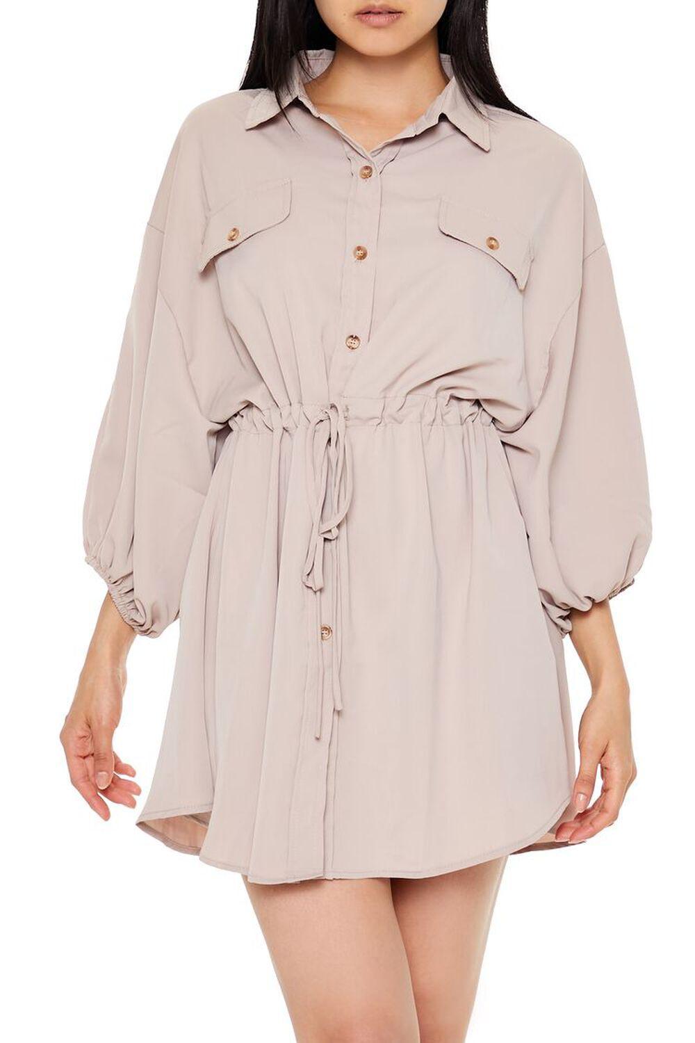 Peasant-Sleeve Shirt Mini Dress | Forever 21 Product Image