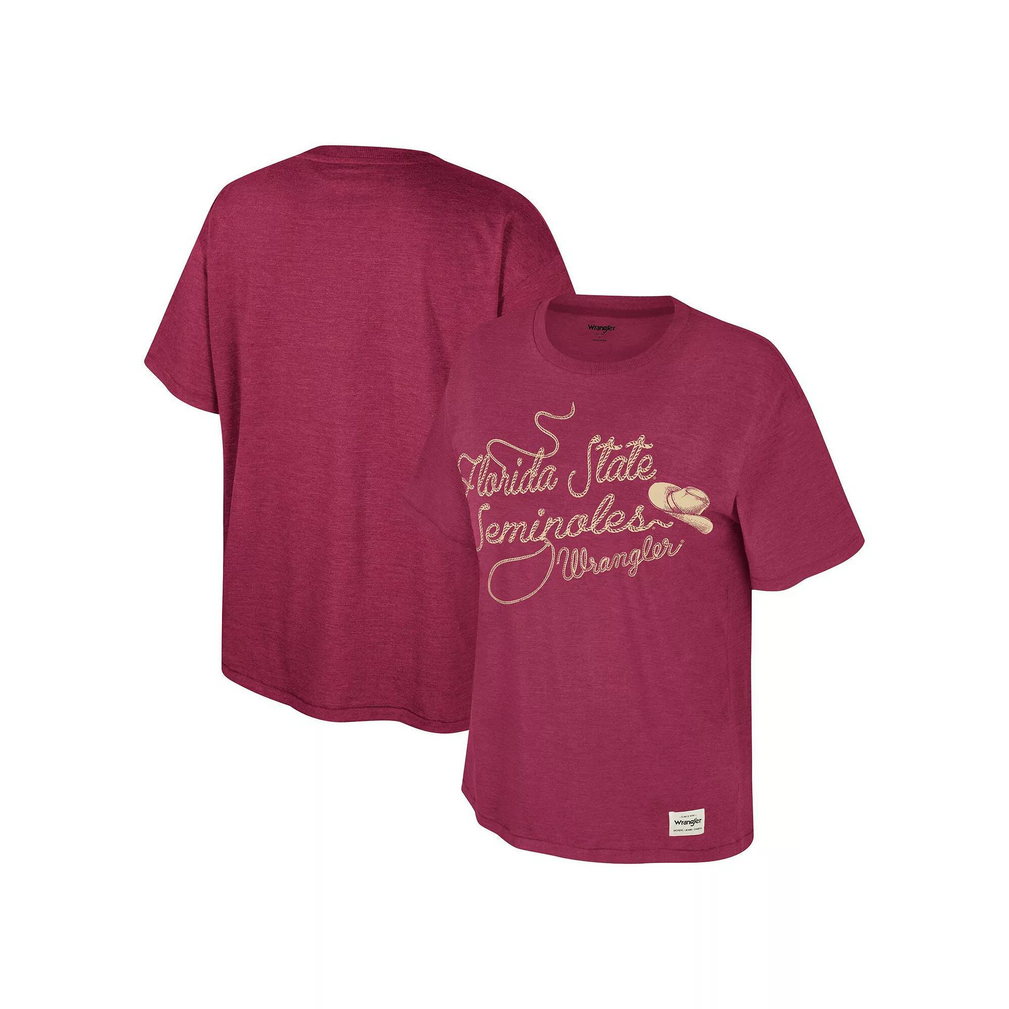 Women's Colosseum x Wrangler Garnet Florida State Seminoles Lasso Oversized T-Shirt, Size: Small, Red Product Image