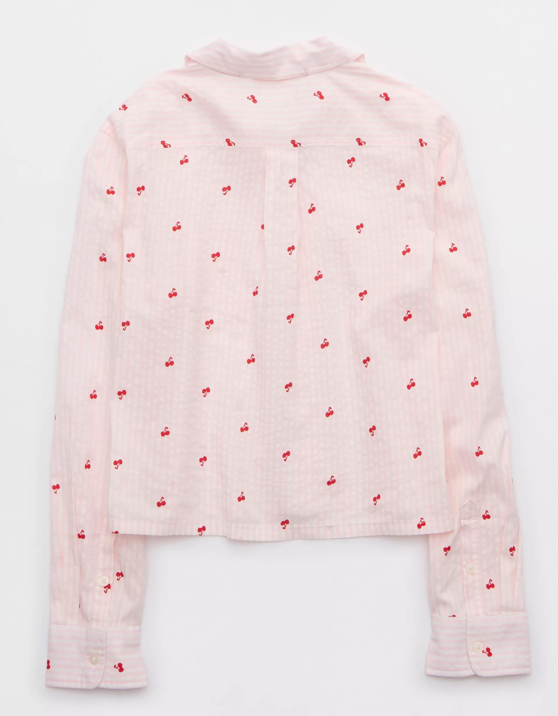 Aerie Off-Duty Seersucker Pajama Shirt Product Image