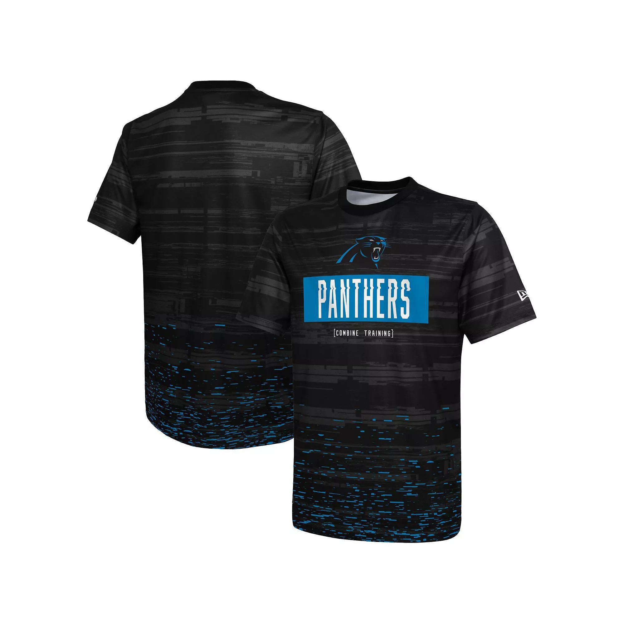 Men's New Era Black Carolina Panthers Combine Authentic Sweep T-Shirt, Size: 2XL Product Image