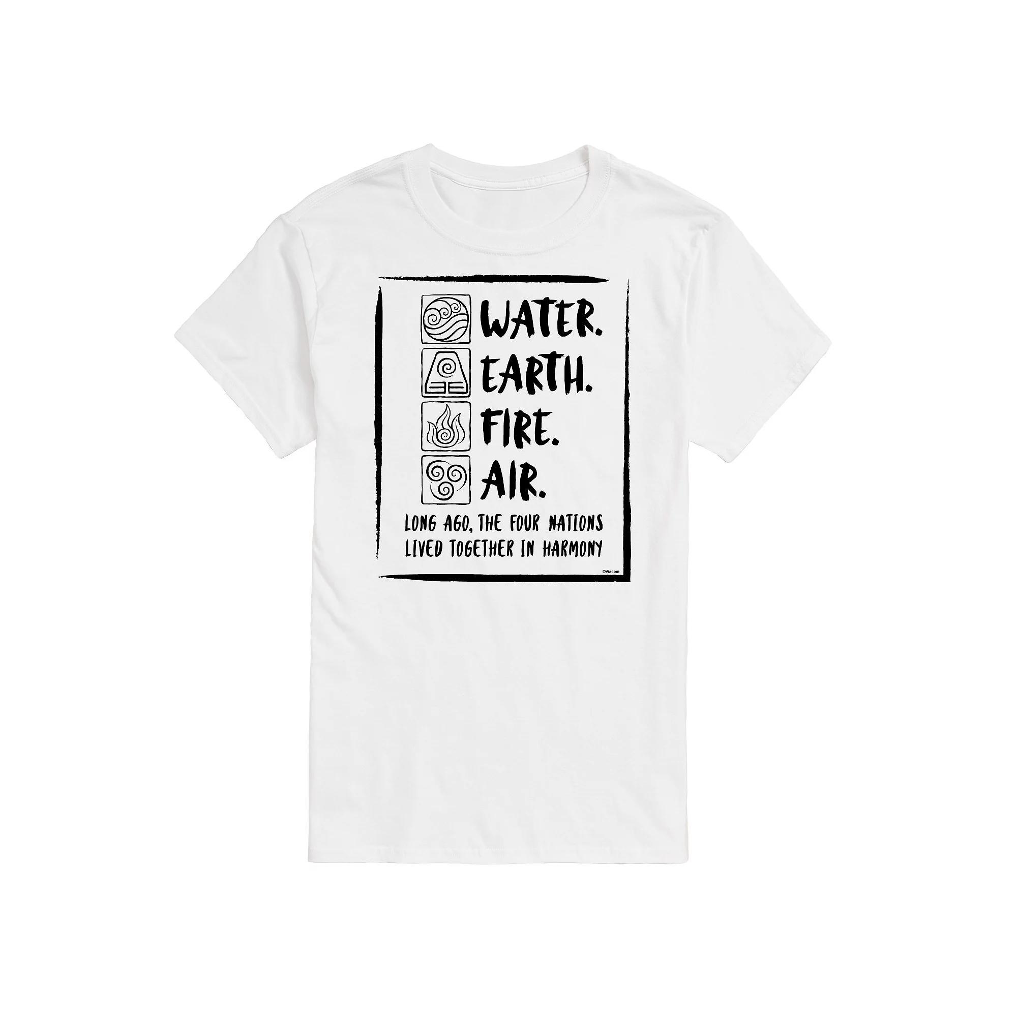 Big & Tall The Last Airbender Water Fire Earth Air Graphic Tee, Mens Product Image