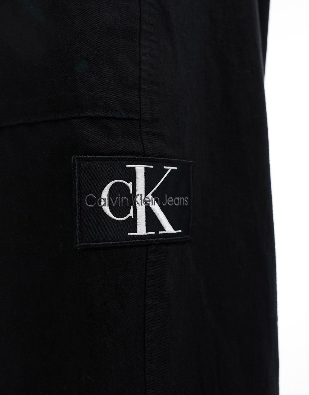 Calvin Klein Jeans linen mix pants in black Product Image