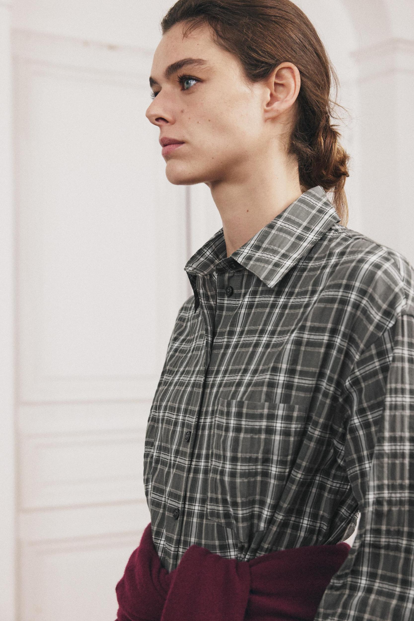 OVERSIZED CHECKERED SHIRT ZW COLLECTION Product Image