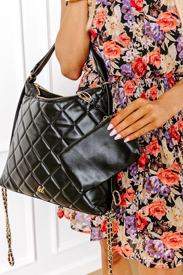Central Avenue Faux Leather Tote In Black Product Image