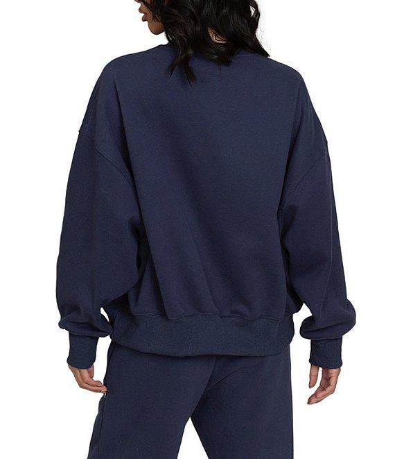 GOLD HINGE Wide Arm Crew Neck Long Sleeve Logo Sweatshirt Product Image