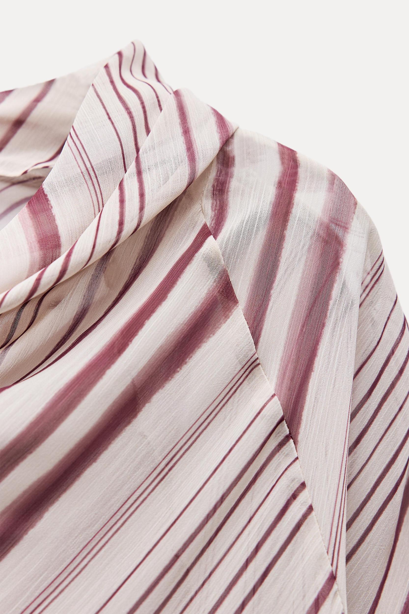 STRIPED DRAPED BLOUSE ZW COLLECTION Product Image