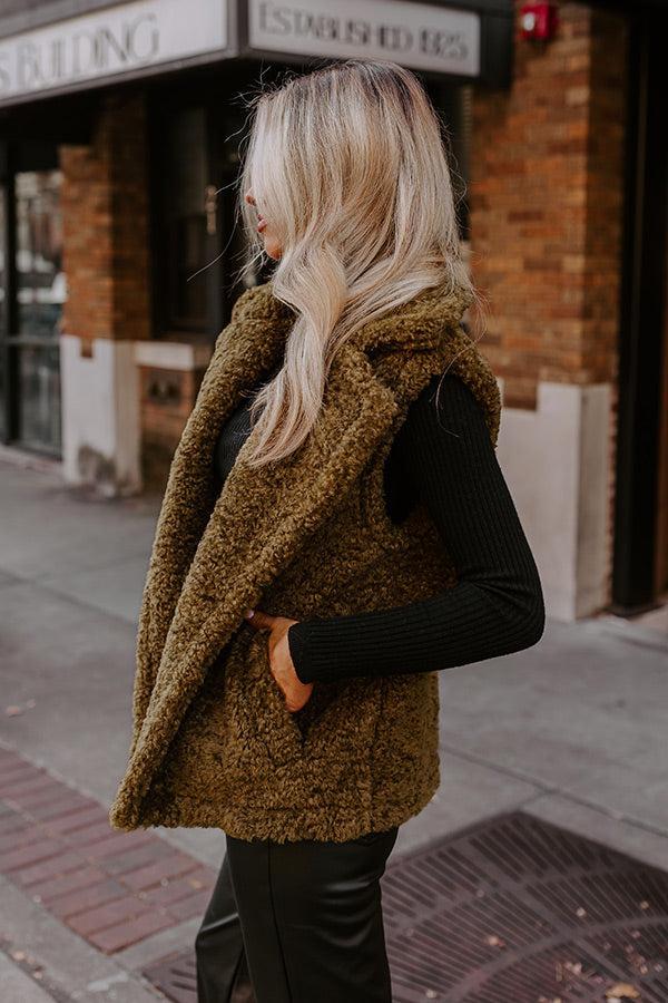 Snuggle Weather Sherpa Vest In Martini Olive Product Image