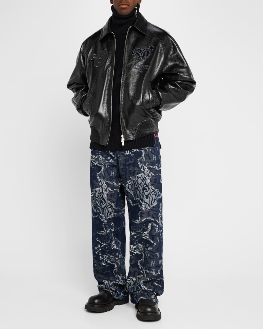 Mens Scorpio Lea Leather Varsity Jacket Product Image