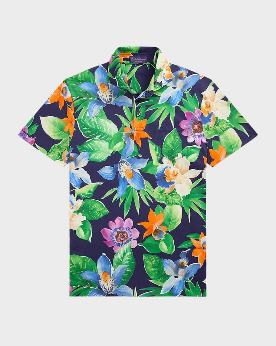Mens Tropical Jersey Polo Shirt Product Image