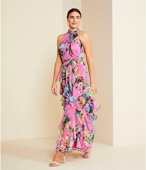 Alex Marie Nina Sleeveless Mock Neck A-Line Dress Product Image