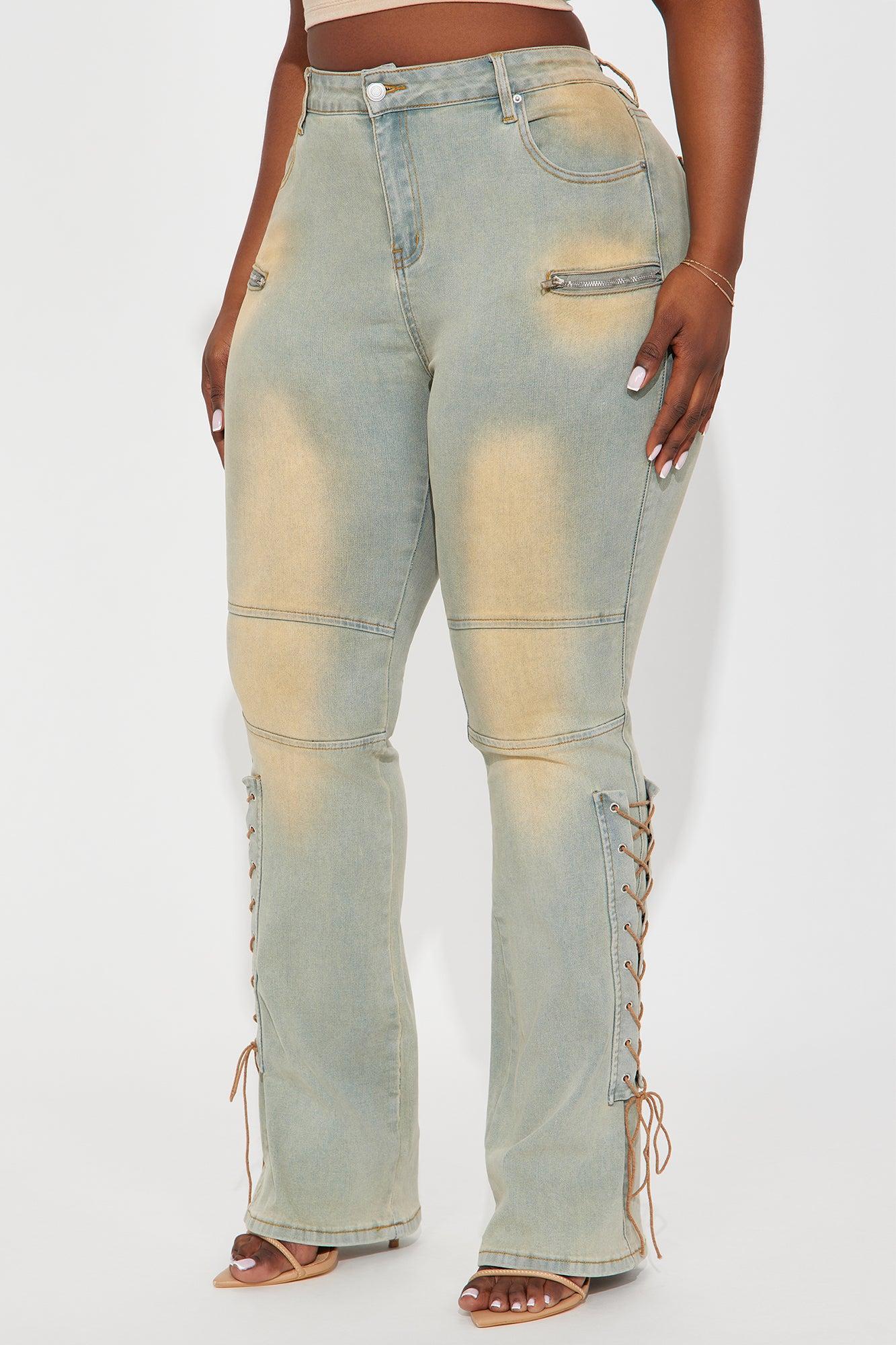 Tongue Tied Tinted Flare Jeans - Vintage Wash Product Image
