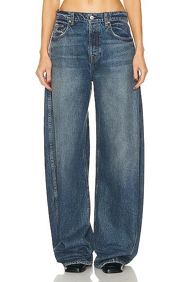 GRLFRND Paola Barrel Leg Jean in Blue Product Image