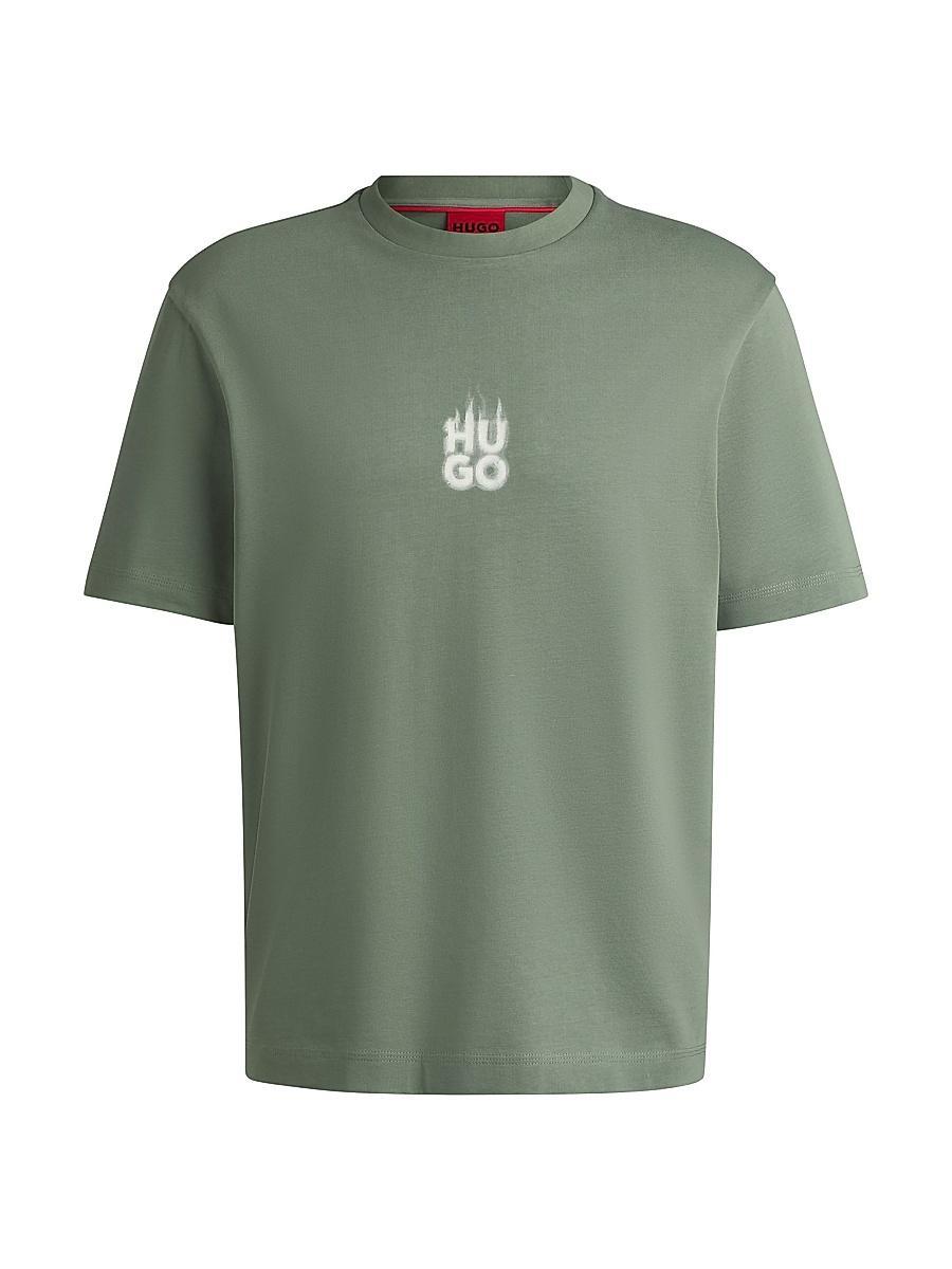 Mens T-Shirt with Stacked Smoke Logo Prints Product Image