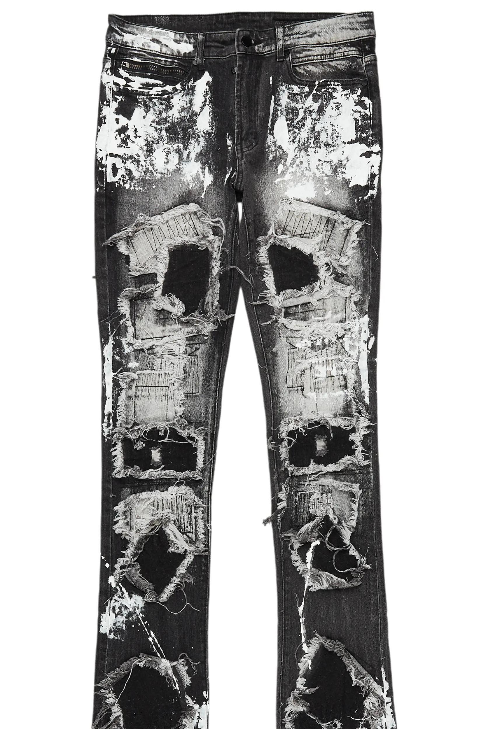 Dave Grey Painter Super Stacked Flare Jean Male Product Image