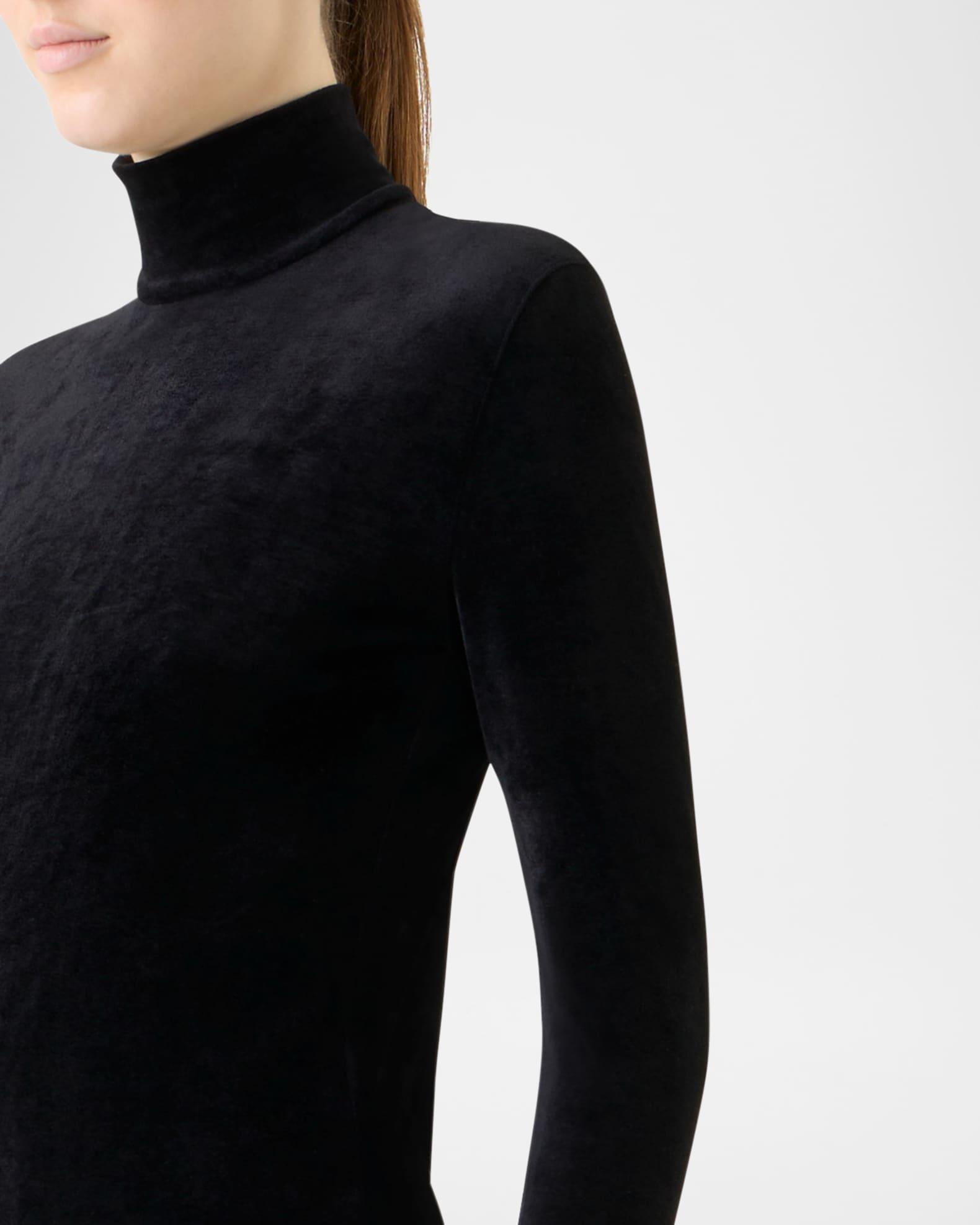 Mock-Neck Velvet Jersey Shirt Product Image
