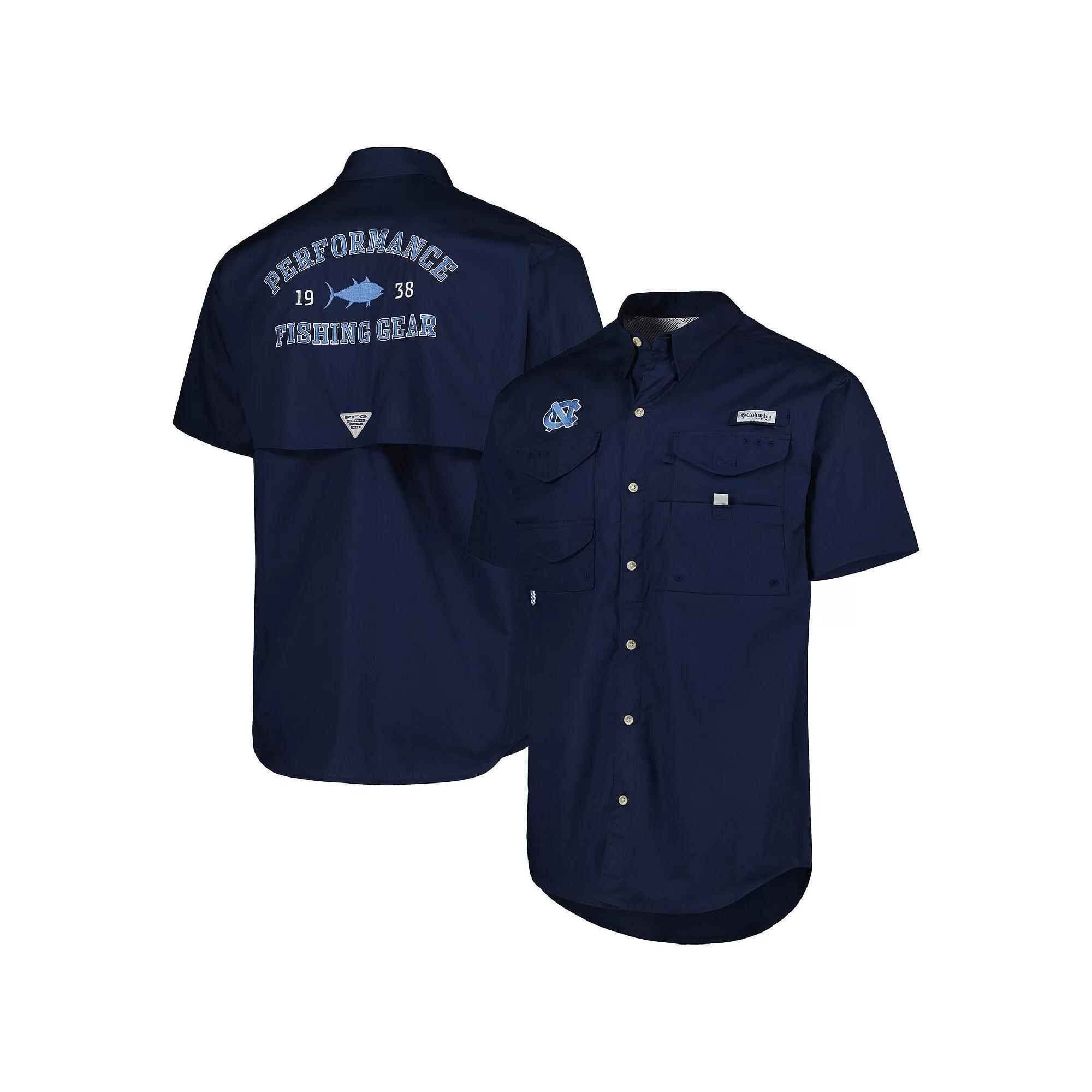 Men's Columbia Navy North Carolina Tar Heels Bonehead Button-Up Shirt, Size: 2XL, Blue Product Image