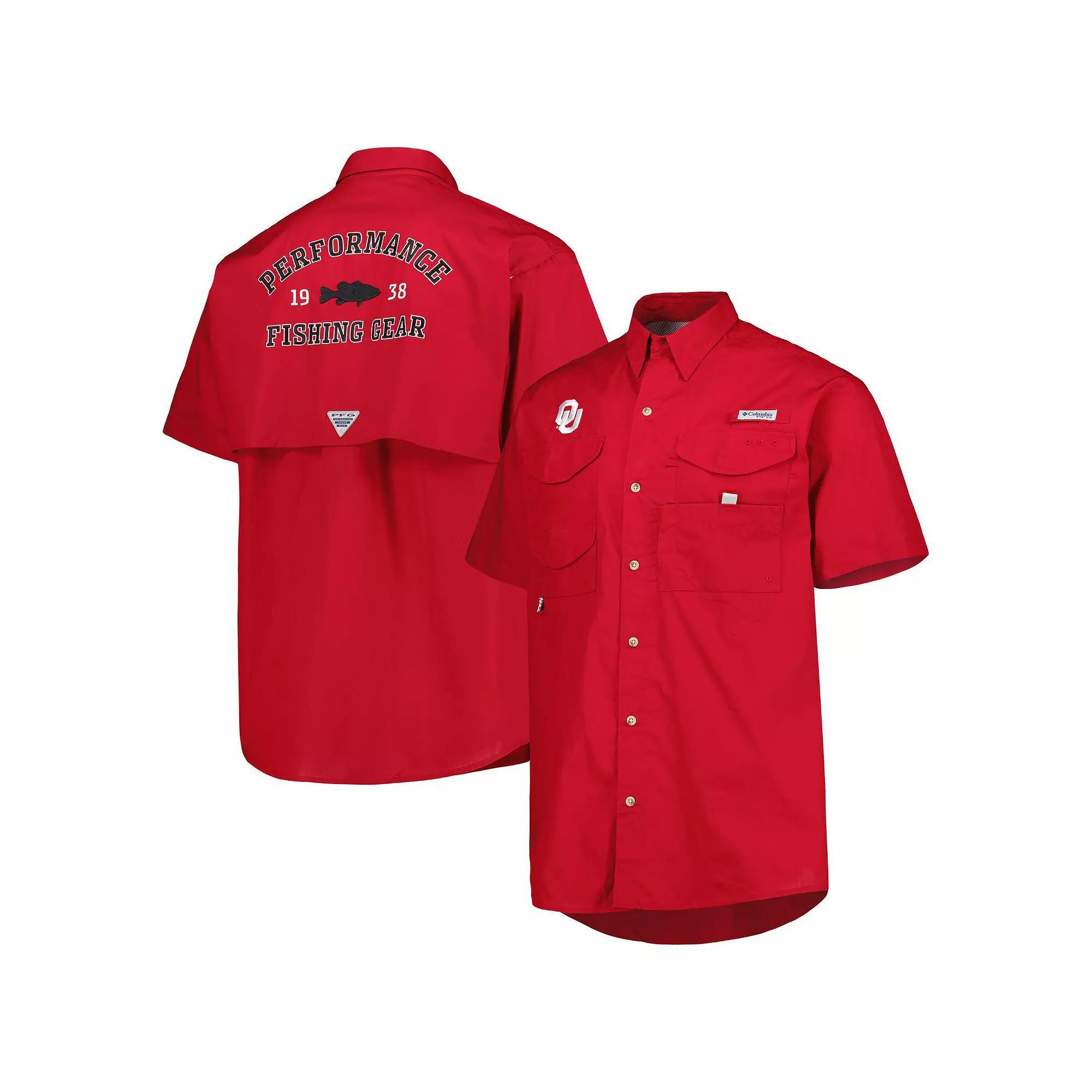 Men's Columbia Crimson Oklahoma Sooners Bonehead Button-Up Shirt, Size: 2XL, Red Product Image