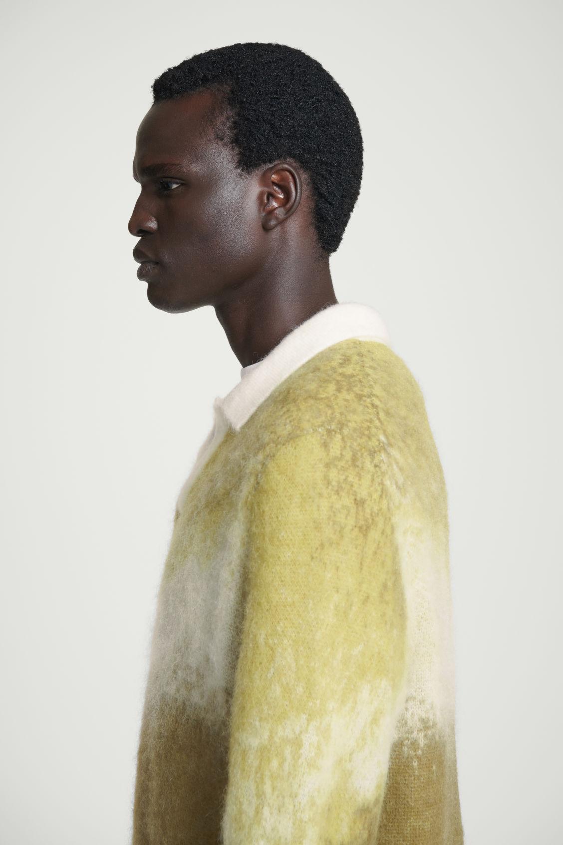 BRUSHED MOHAIR-BLEND POLO SWEATER Product Image