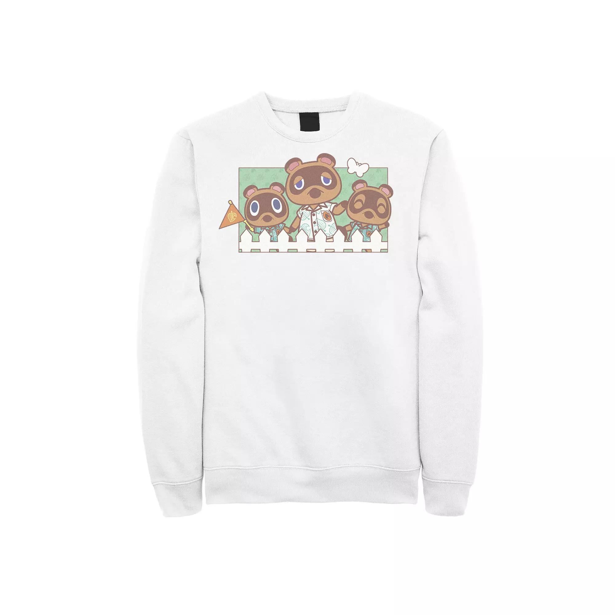 Men's Animal Crossing New Horizons Nook Family Portrait Sweatshirt, Size: XL, Red Product Image