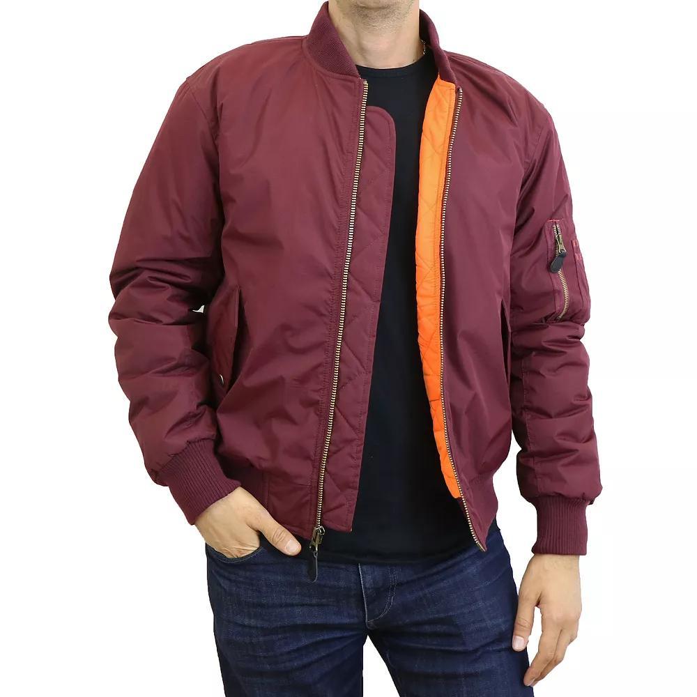 Men's Spire by Galaxy Heavyweight MA-1 Flight Jacket, Size: Small, Red Product Image