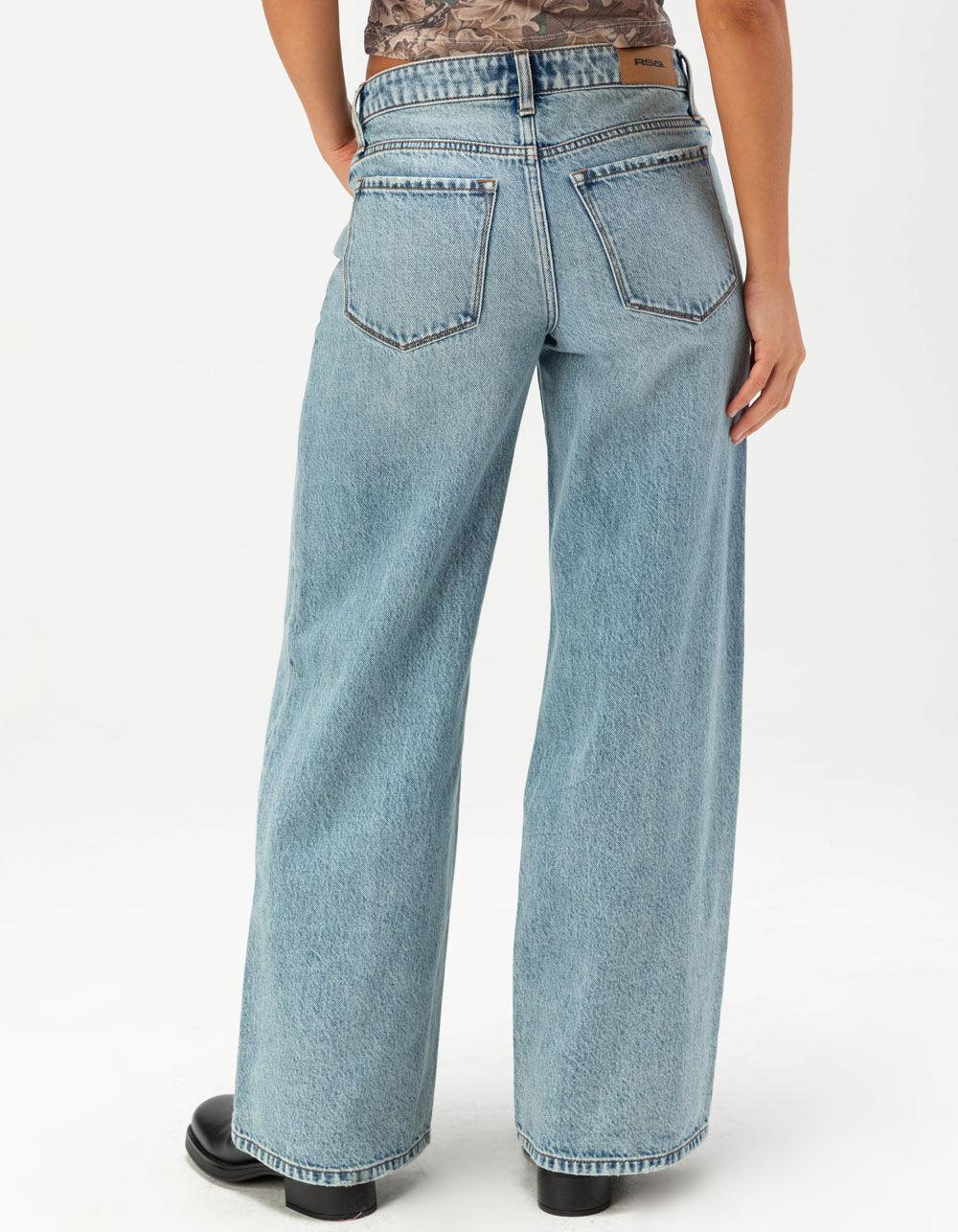 RSQ Womens High Rise Baggy Jeans - MEDIUM WASH Product Image