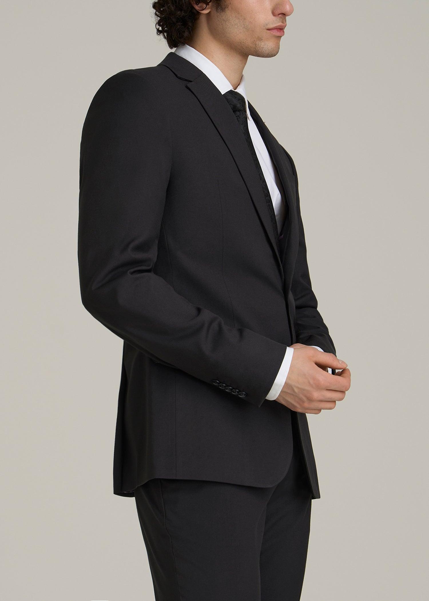Suit Jacket for Tall Men in Black Product Image