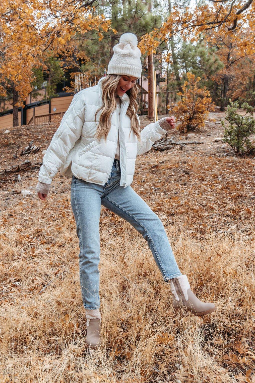 White Zip Up Puffer Jacket - FINAL SALE Product Image