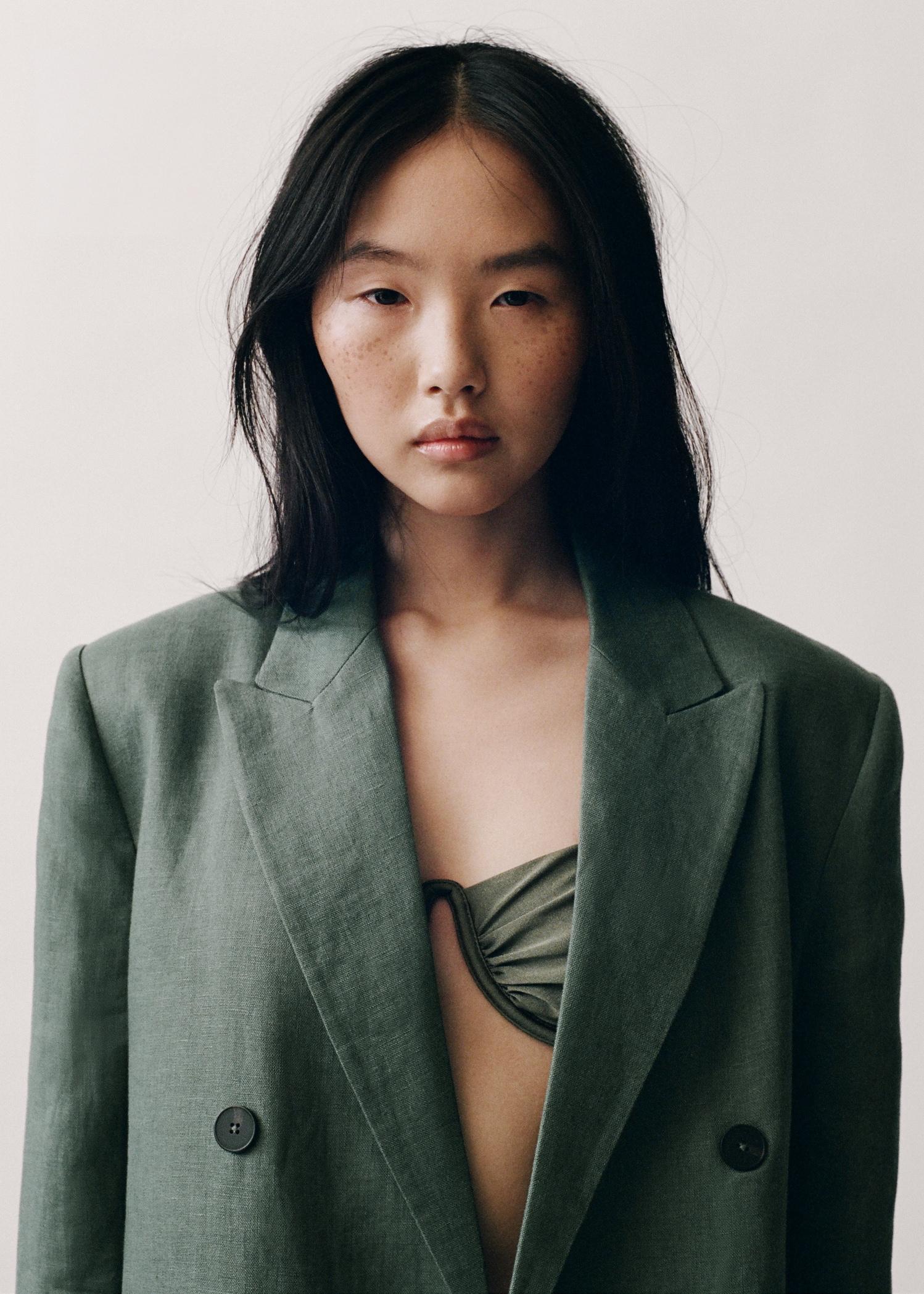 Linen suit blazer - Women | MANGO USA Product Image