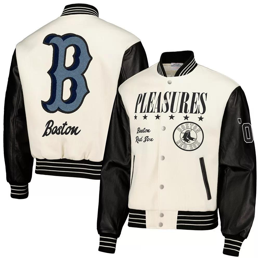 Men's White Boston Red Sox Full-Snap Varsity Jacket, Size: Small Product Image