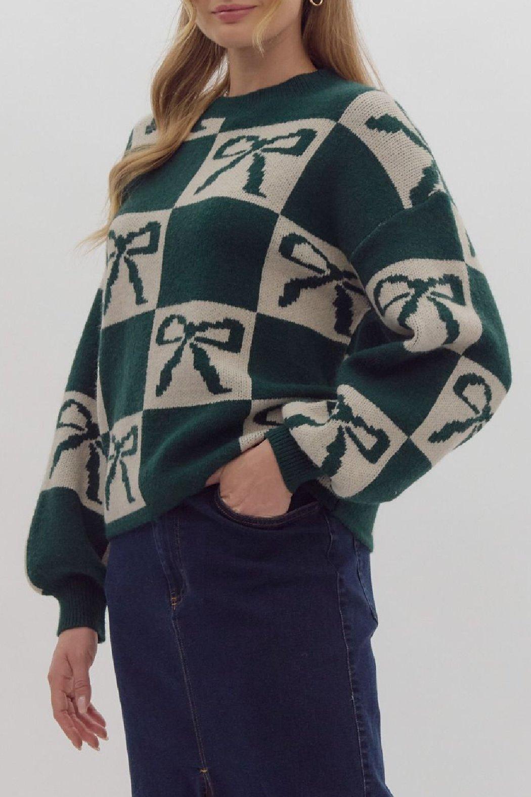 Bow Print Sweater Product Image