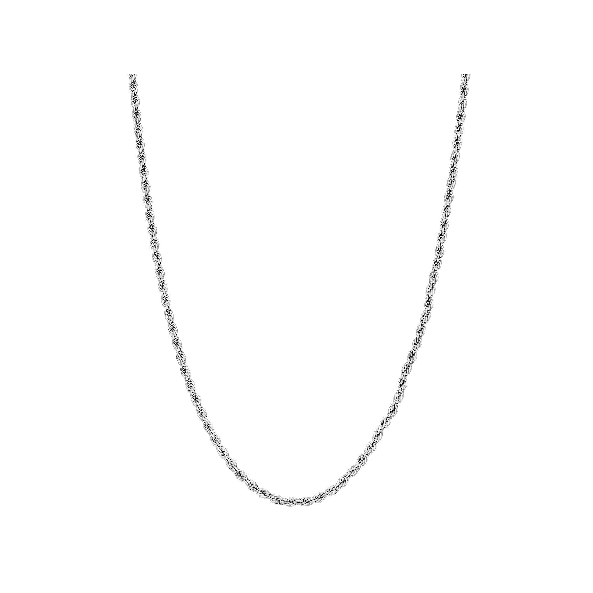 Rope Chain Necklace, Women's, Silver Tone Product Image