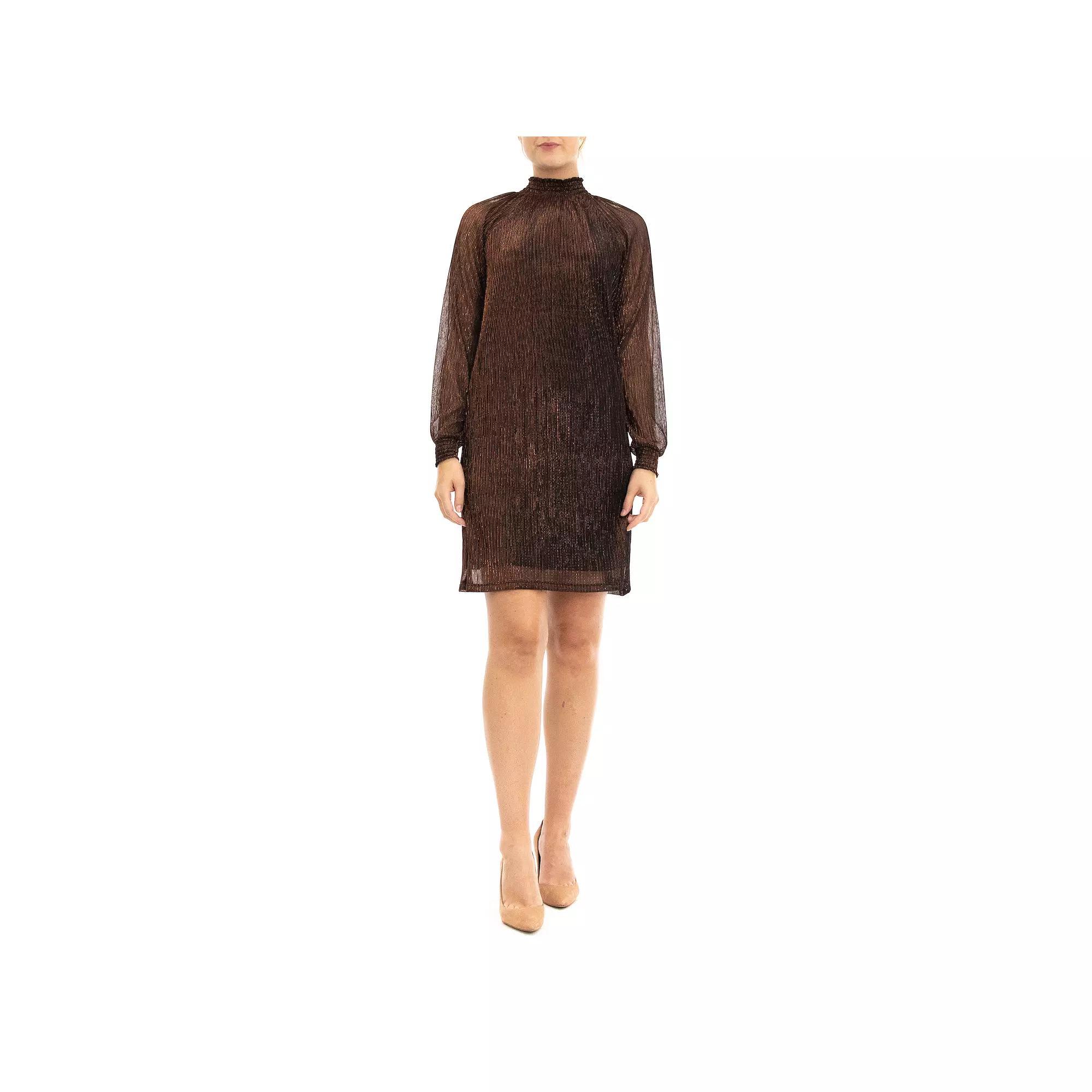 Women's Nina Leonard Float Foil Print Dress, Size: XL, Green Green Product Image