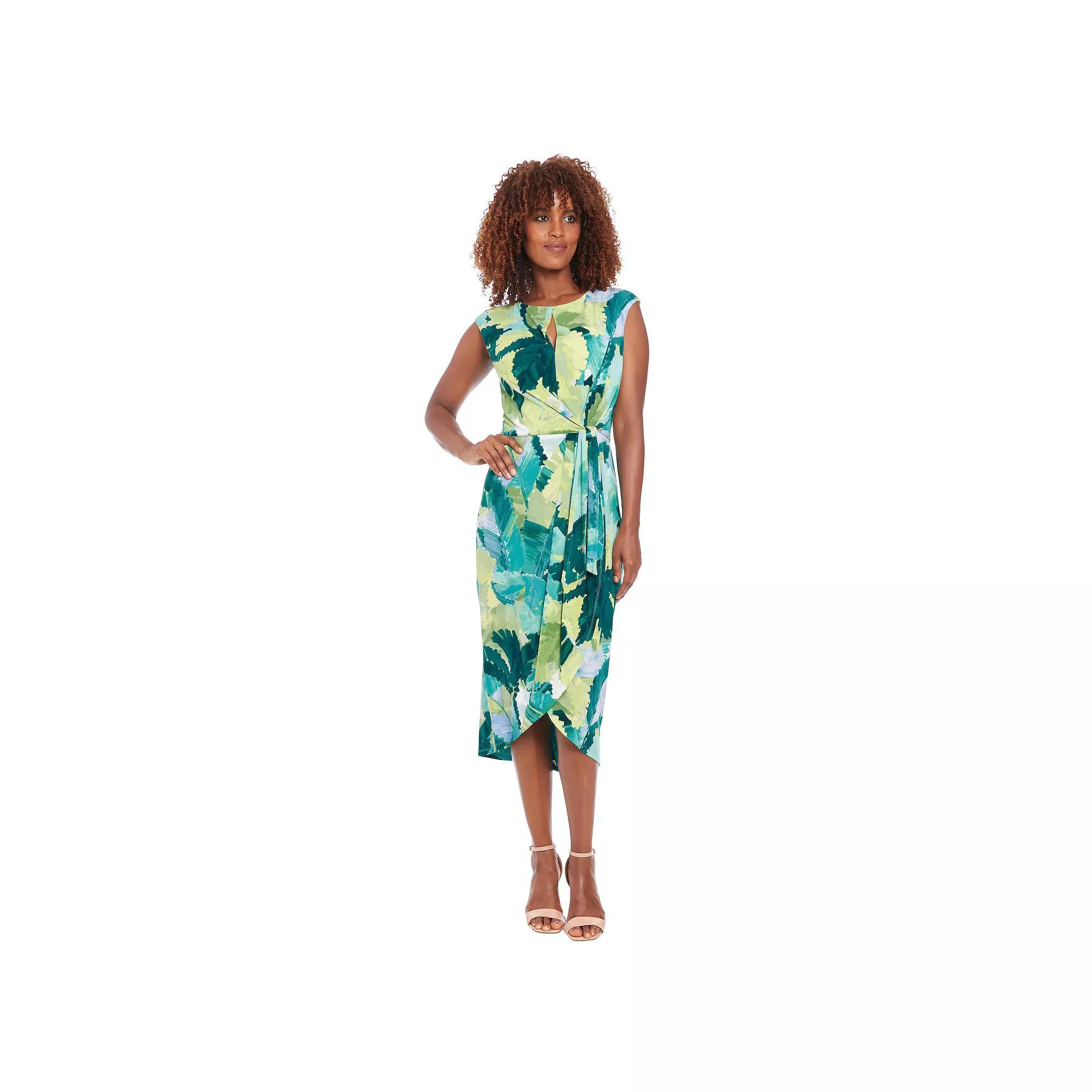 Women's London Times Tulip Hem Midi Dress, Size: 14, Blue Green Product Image