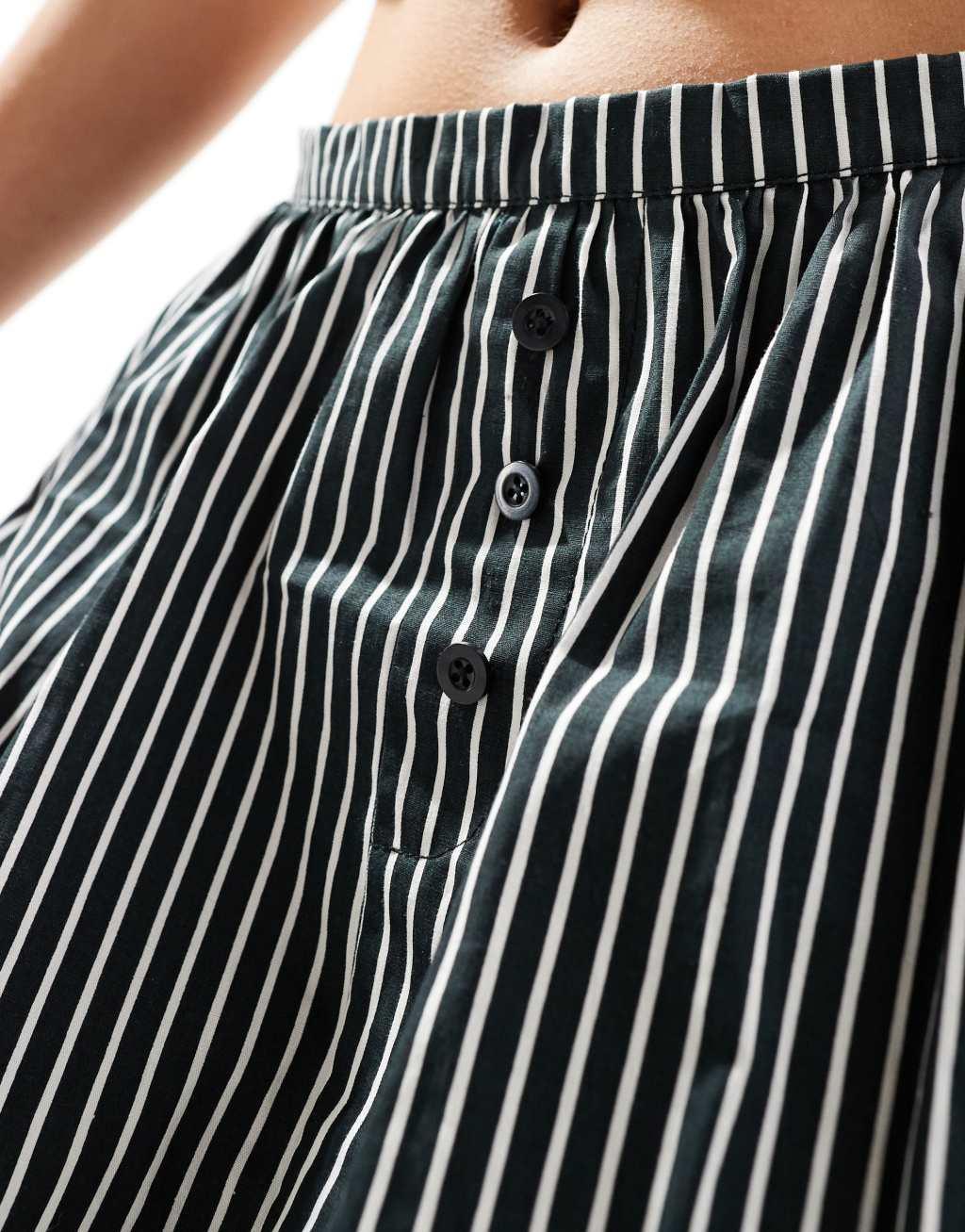 Motel arife mini puff skirt in black and gray stripe Product Image