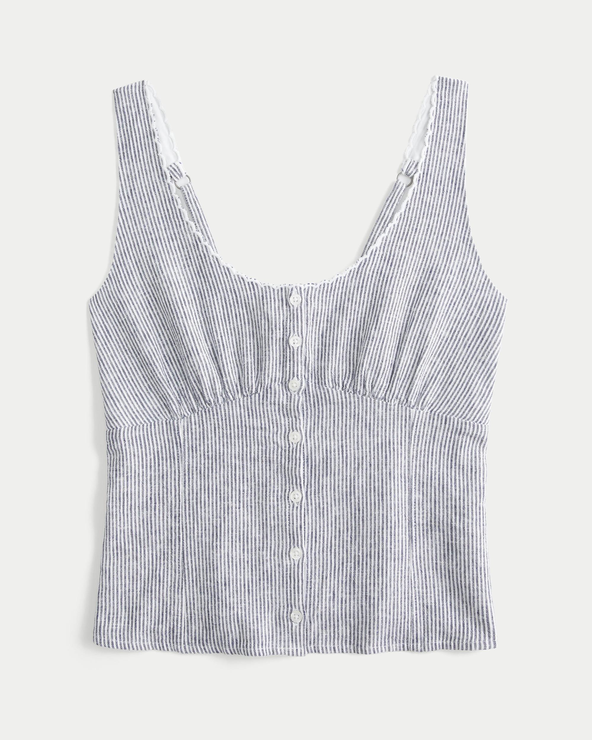 Linen Blend Button-Through Top Product Image