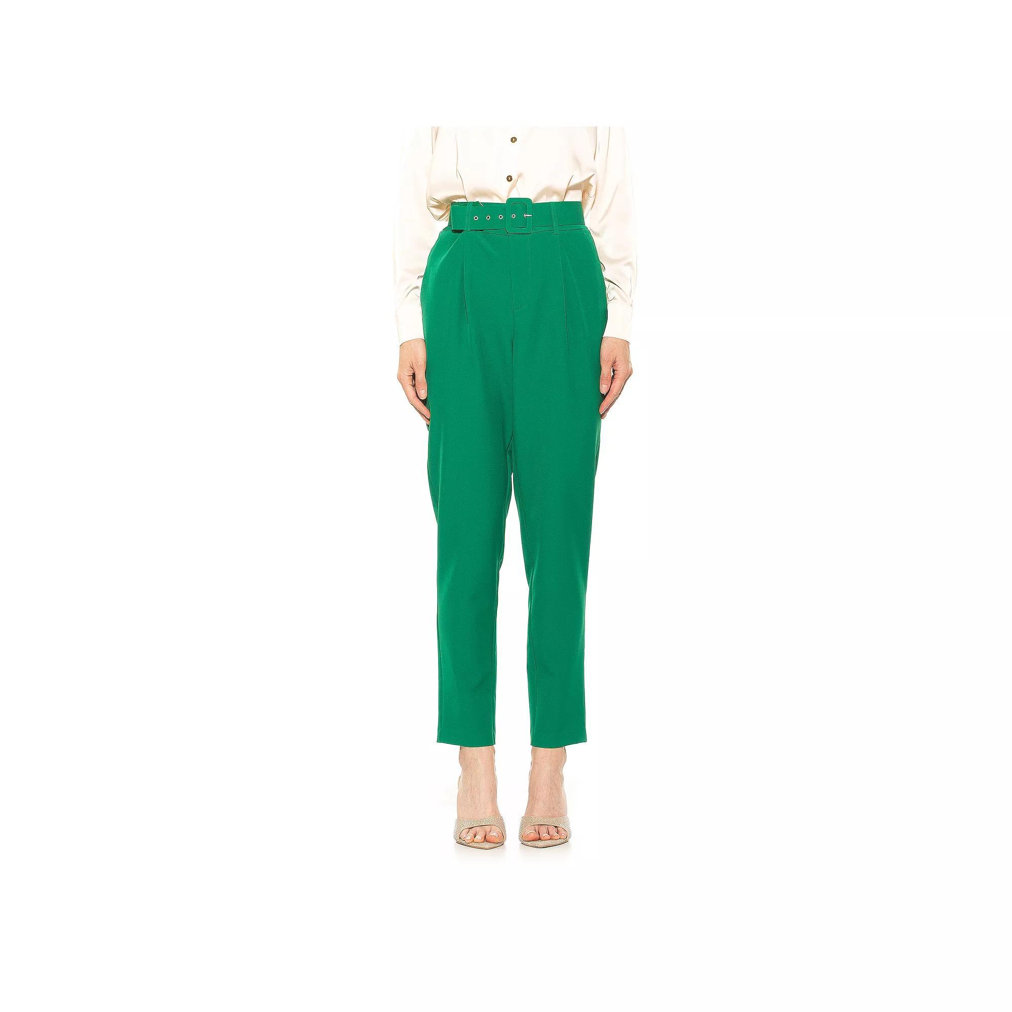 Women's ALEXIA ADMOR Zayna Belted Cigarette Pants, Size: 8, Blue Product Image